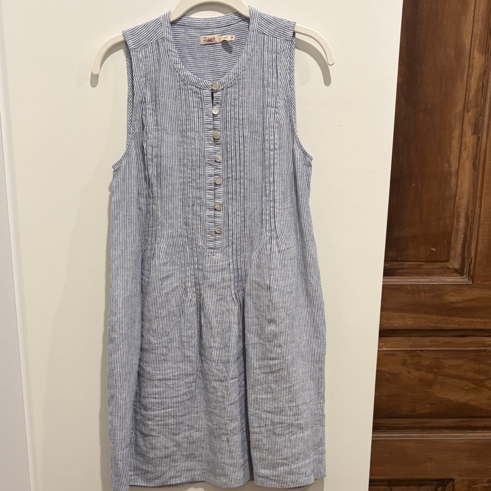 Flax Blue Striped Midi Dress